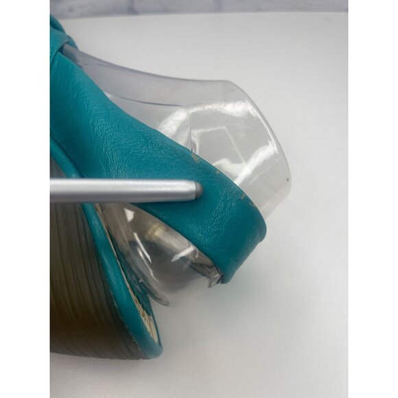 Fly London Yakin Wedge Leather Shoes Blue Turquoise Color Ladies Size 40 / 9.5 A - Picture 13 of 15